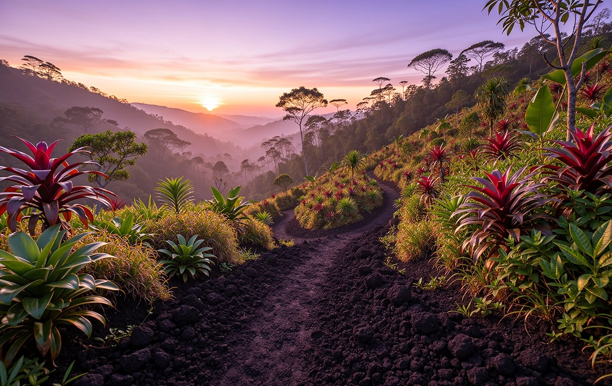 Indonesian highlands at dawn