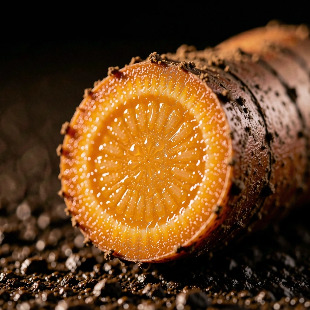 Macro view of Curcuma root